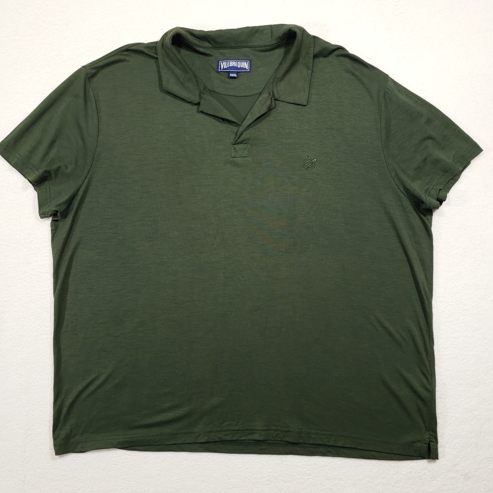 Vilebrequin Polo Shirt Men XXXL Green Tencel Lyocell Temperature Regulating 3XL‎